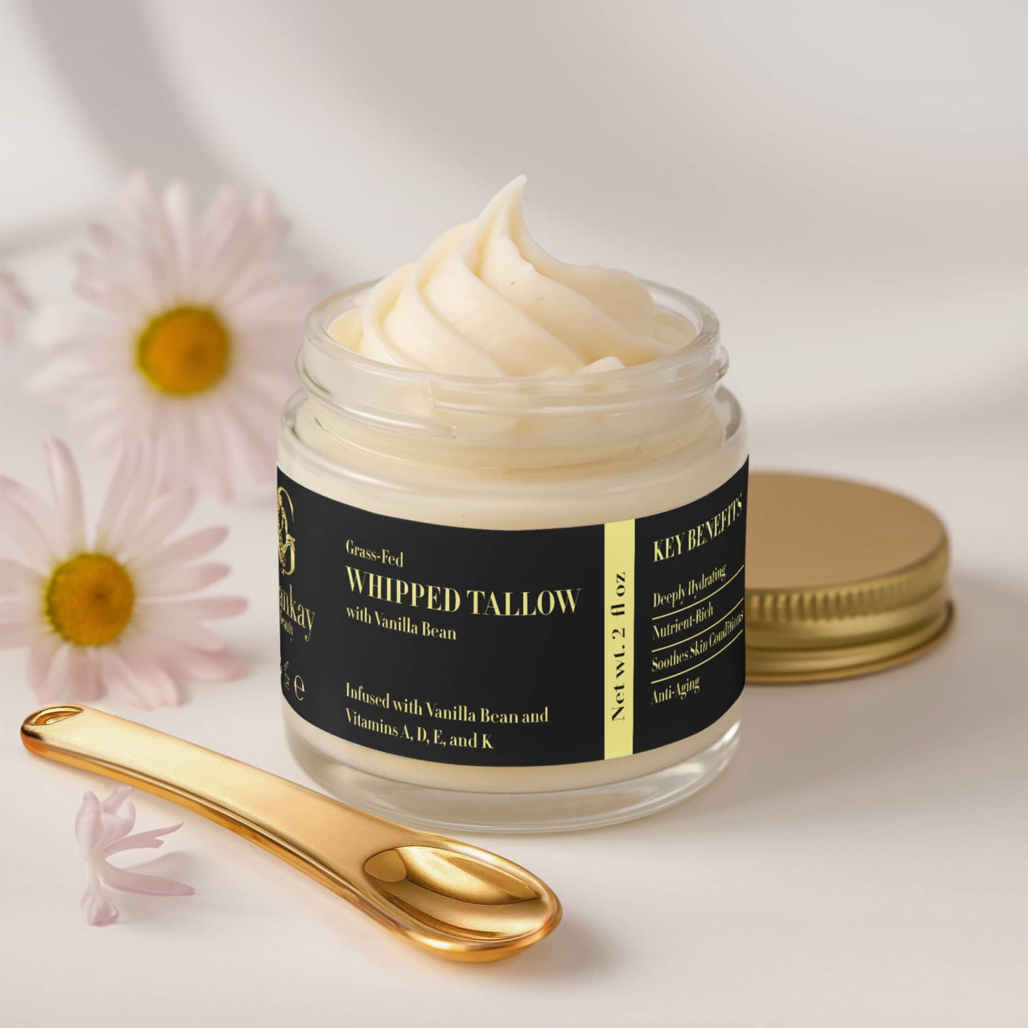 Grass-Fed Whipped Tallow Balm with Vanilla Bean
